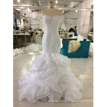 Aoliweiya Brand New Real Wedding Dress com saia Ruffles